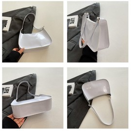 Patent Leather Clutch Purse Shiny Evening Handbags for Women Armpit Shoulder Bag MINI Hobos (Gold)