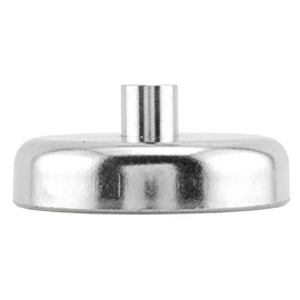 Master Magnetics Grade 42 Neodymium Round Base Magnet with Female Thread - 1.89" Diameter, 0.890" Overall Height, 175 lb. Pull, Nickel Plated, NACF189BX