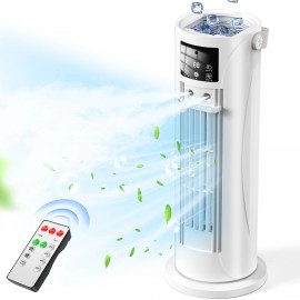 Portable Air Conditioner 3 Speeds Mist Spray Storm Mode Timer 120 Oscillation Remote Control Sleep Mode Home Office Bedroomcolor: White, plug type: US, voltage (v): 110-120 V