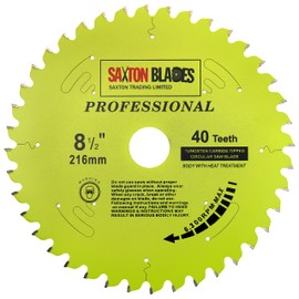 TCT21640TPRO Saxton Professional Range TCT Circular Saw Blade 216mm x 40T x 30mm Bore, 16, 20, 25mm Reduction Rings