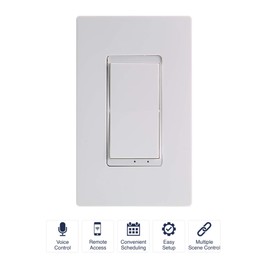 NSi Industries TORK WFIH1 Smart Switch - Indoor Standard Wi-Fi in-Wall Switch - Compatible with Alexa and Google Assistant - Remote Control/Access with Smartphone/Tablet App - No Hub Required