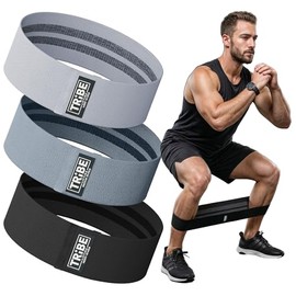 Tribe Lifting Bandas de Resistencia para Cadera para Mujeres y Hombres, Juego de 3 Bandas Antideslizantes para Entrenamiento de Cadera, Bandas de Tera
