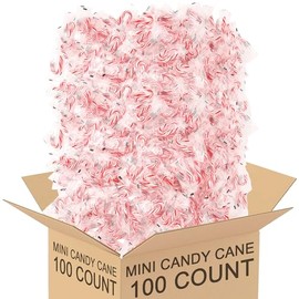 Mini Candy Canes Peppermint Flavor - Classic Red & White, Individually Wrapped (100 Count, Peppermint)