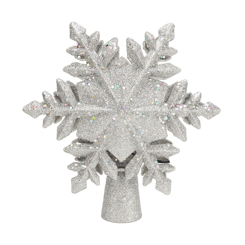 Silver Snowflake Christmas Tree Topper Lighted 3D PVC Christmas Tree