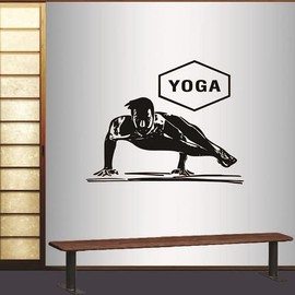 Wall Vinyl Decal Home Decor Art Sticker Yoga Meditation Pose Namaste Sportsman Fitness Room Removable Stylish Mural Unique Design 97