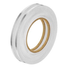 HARFINGTON 2Pcs Floor Tiles Silver Foil Lines Metallic Mirror Tape 0.2" x164 Ft Self Adhesive Decor Floor Wall Seam Sticker Waterproof Gap Sealing Tape for Kitchen Bathroom Cabinet