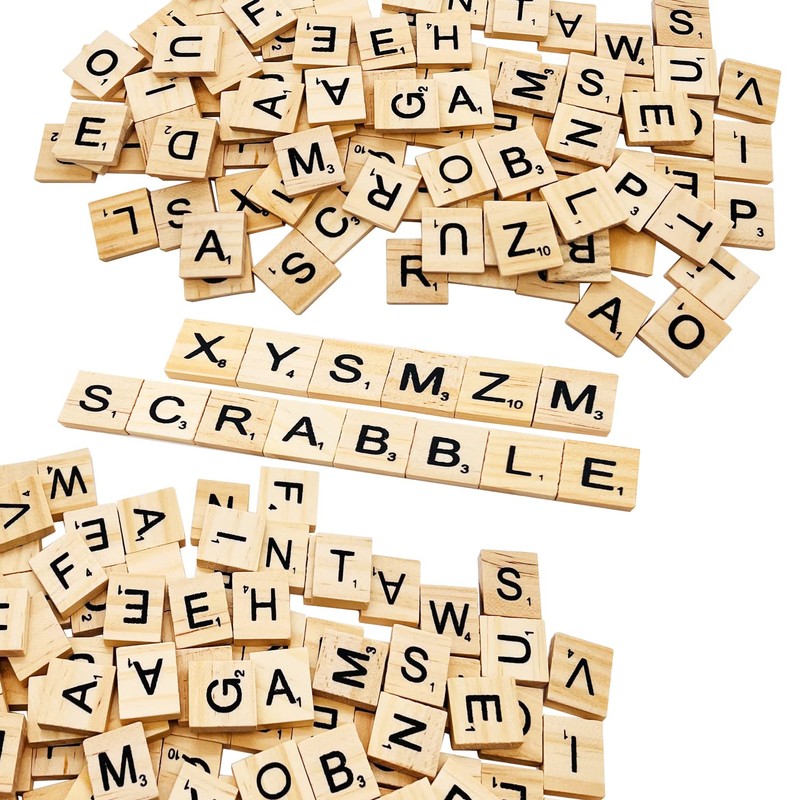 XYSMZM - 400 azulejos de madera para letras, azulejos de