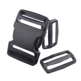 CooBigo 4 Sets Buckles for Straps, 2" Plastic Buckle Clip for Luggage 2 Inch Nylon Strap Webbing Outdoor Backpack Belt Buckle Clasps Replacement Dual Adjustable 4 Release Buckles 8 Tri-Glide Slider