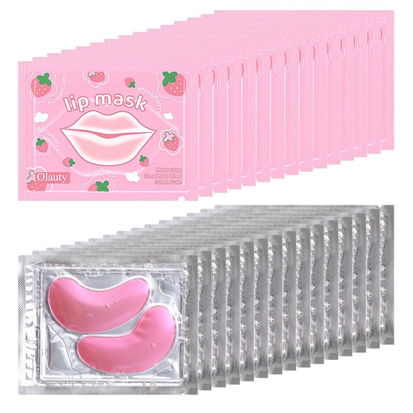firstfly 30 Pairs Eye Masks & Lip Masks, Crystal Collagen