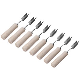 PRETYZOOM 7pcs Pineapple Eye Remover, V Shaped Stainless Steel Pineapple Peeler with Wooden Handle, Fruits Seed Remover Graters