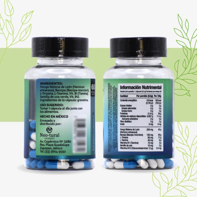 Neuro Focus Lions Mane (melena De Leon) 60 Cáps 500