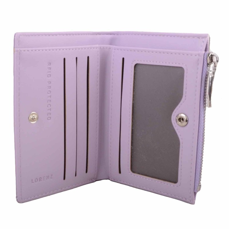 Valita Womens Small PU Leather Grain Bi-Fold RFID Protected Purse