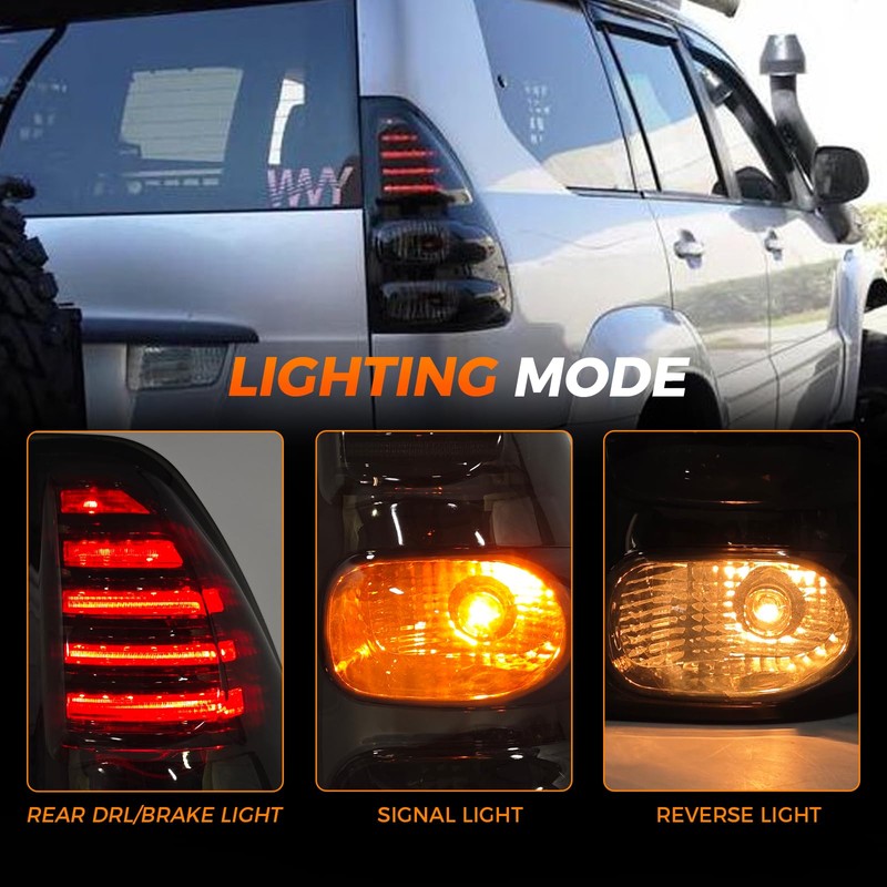 LED Tail lights Compatible with 2003-2009 LEXUS GX470 Toyota Land