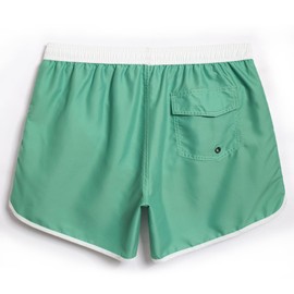 MaaMgic Mens Boys Vintage Swim Trunks with Mesh Lining Quick Dry Swim Suits Board Shorts,Solid Green,Medium