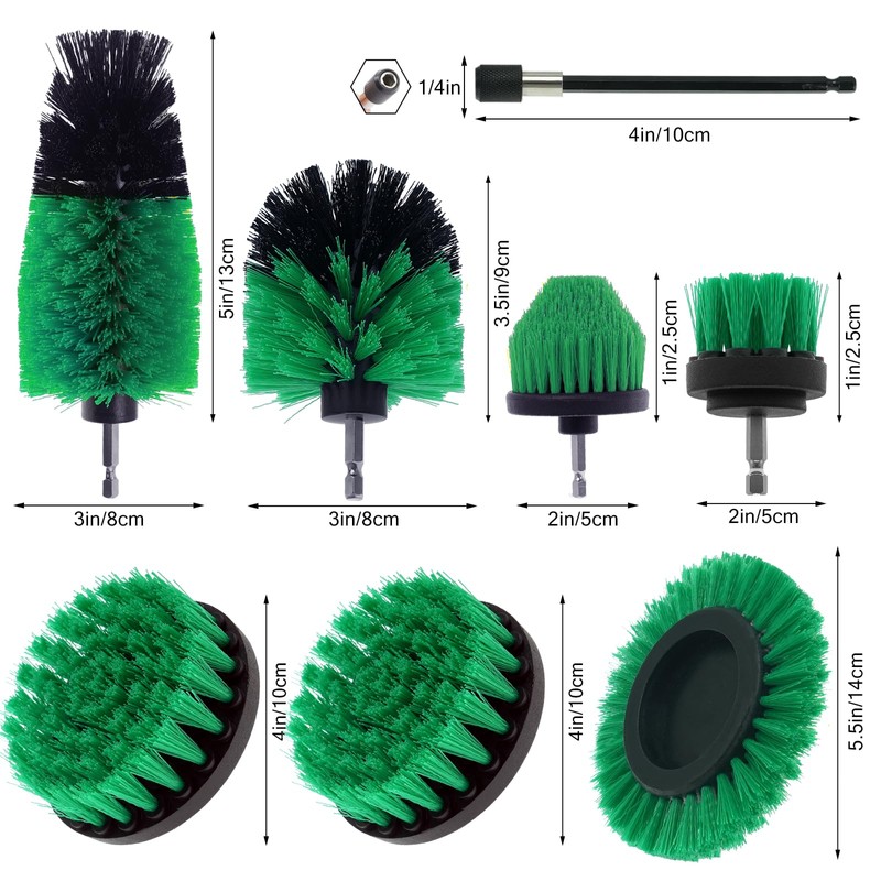 ETOUPA 8 Pcs Drill Brush Attachment Set, Power Cleaning Scrub