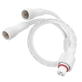 Extension Cable for Govee Outdoor Lights,Waterproof Cord, Compatible with Govee H705A H705B H705C H706A H706B H706C,3 Pin Power Cord for Outdoor Dots String Light, Y-Splitter (1 Female to 2 Male)