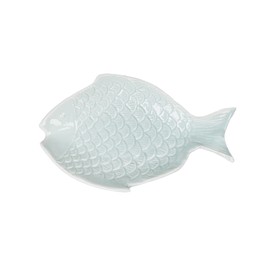 Beachcombers 5.91" Fish Shaped Decorative Ceramic Trinket Tray Plate All Seasons Summer Beach House Ocean Sea Coastal Nautical Living Room End Table Kitchen Dining Dinner Table Tabletop Bedroom