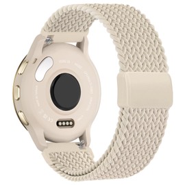 EverAct 18mm Magnetic Braided Watch Band Compatible with Garmin Venu 3s/Vivoactive 4s/Venu 2s/Vivomove 3s/Forerunner 255S/Forerunner 265S, Elastic Loop Soft Stretchy Wristband Strap for Women Men