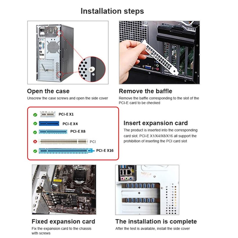 Xiwai - Adaptador de tarjeta de expansión PCI-E a USB