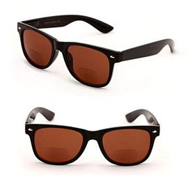 Classic Bifocal Outdoor Reading Sunglasses - Comfortable Stylish Simple Readers Magnification (2 Brown Lens, 1.75)