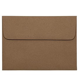 JAM PAPER A7 Premium Invitation Envelopes - 133.3 x 184.1 mm (5 1/4" x 7 1/4") - Brown Kraft Paper Bag- 50/Pack