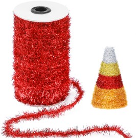 Syhood 210 Feet Christmas Tinsel Garland Thin Glitter Tinsel Metallic Holiday Tinsel Garland Twist Tinsel Garland Decoration for Christmas Tree Birthday Party Wedding Decorations Supplies (Red)