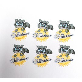 Racoon Sentiments  Cardstock  Pre colored images Scrapbooking / Card Making