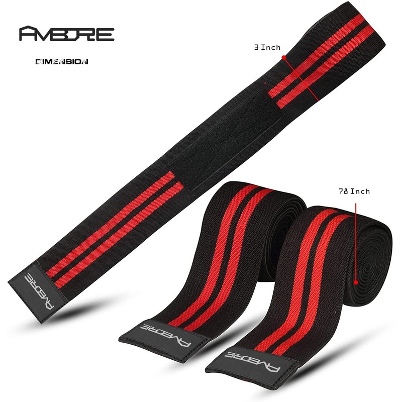 Ambore Knee Wraps Weight Lifting Bandage Straps Guard Pads Powerlifting