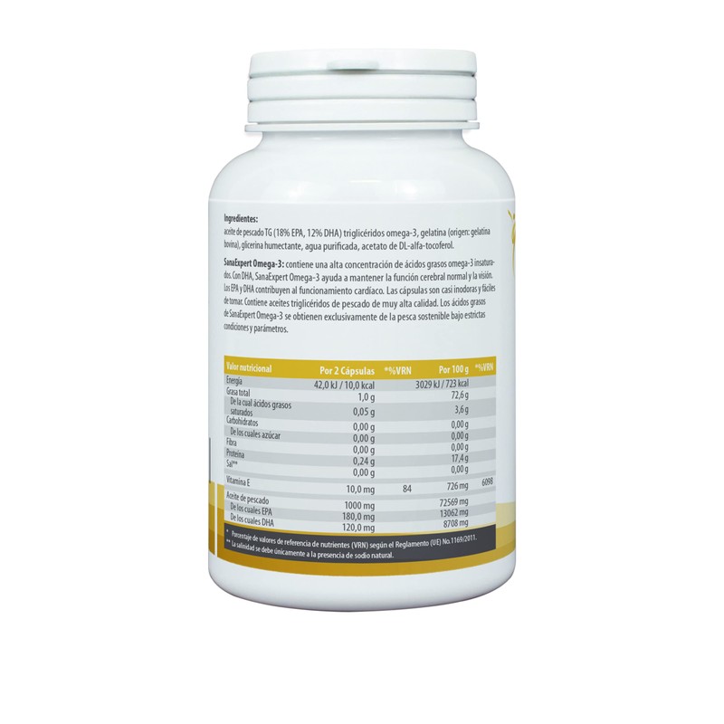 SanaExpert Omega-3 Fatty Acids, 1000 mg, with Natural Fish Oil