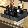 Black Wooden Cologne Organizer for Men - 3 Tier Wooden