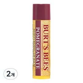 Burt's Bees Moisturizing Lip Balm, Pomegranate, 4.25g, 2 pieces / 버츠비 모이스춰 라이징 립밤, 석류, 4.25g, 2개