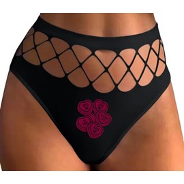 Knaughty Knickers Dirty Valentines Day Heart Candies Suggestive Fun Gift Black Fishnet Thong Adult Flirty Fun