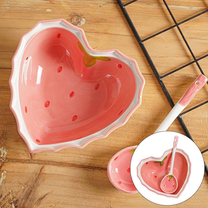 Ciieeo Dinnerware 1 Set Heart-Shaped Strawberry Bowls Candy Bowl Dessert