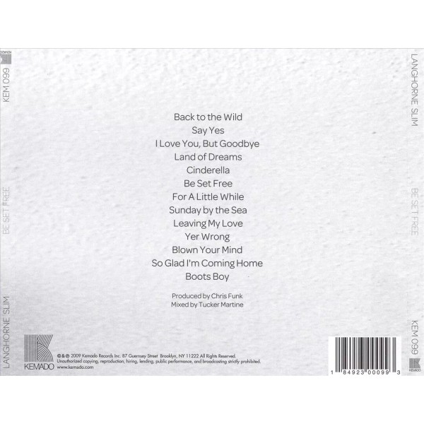 LANGHORNE SLIM - BE SET FREE NEW CD