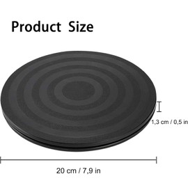 Turntable Universal Turntable, Round Turntable, Rotating Platform, for Crafts, Plants, TV, Laptops, Monitor, 2 Pieces, 360 Degree Rotation, 20 cm