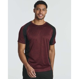 Real Essentials - Pack of 5 Men’s Active Quick Dry Fit Crew Neck T-Shirts Athletic Gym Workout Short Sleeve Tee Tops Camisas para Hombres Summer - Large - Set 13