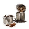 RSVP International Endurance Collection Small Stackable Metal Tins with Clear