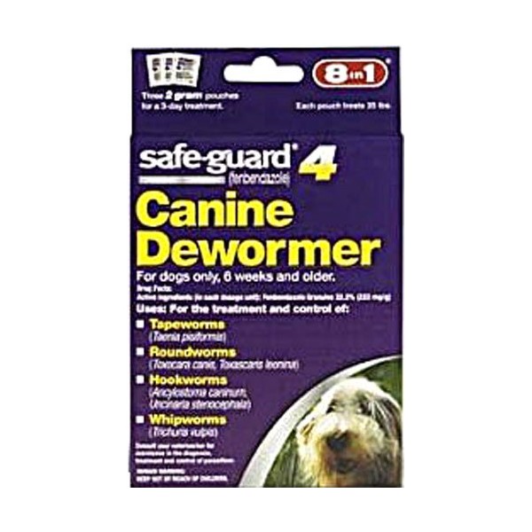 Eight in One Safeguard 4 Canine Dewormer for Medium Dogs -- 2 g - 3 Pouches