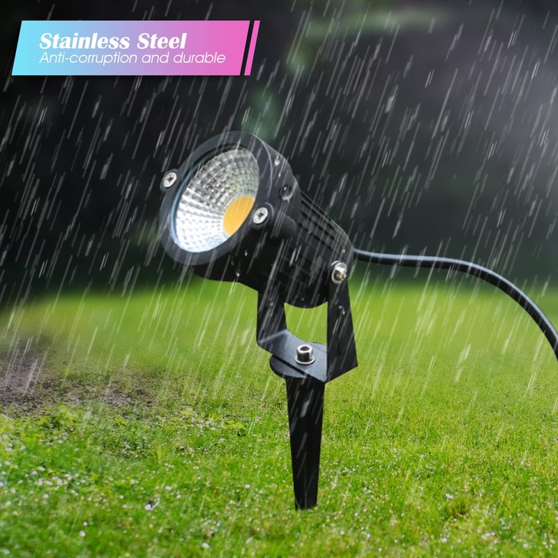 Zhengmy 4 Packs Threaded Spike Flood Light Ground Stake Metal