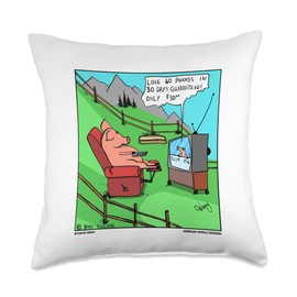 Couch Potato Pig Funny Farm Animal Novelty Gift Throw Pillow