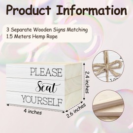 Decorative Book Stack for Bathroom, Retro Tiered Tray, Please Seat Yourself Wooden Book Decor for Home Office Restroom Washroom Toilet Bathtub Shelf, Farmhouse Bathroom Stacked Books Set -13