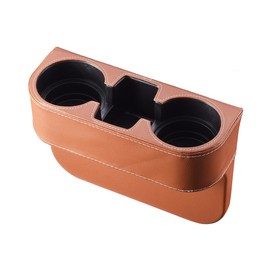 AuMoHall Brown Multifunctional Car Cup Holder Car Seat Organizer Gap Filler Bottle Phone Storage Organizer