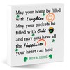 St. Patricks Day Decor Irish Blessing Sign Laughter Gold Happiness