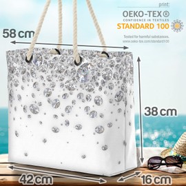 VOID Diamanten Steine Schmuck Strandtasche Shopper 58x38x16cm 23L XXL Einkaufstasche Tasche Reisetasche Beach Bag