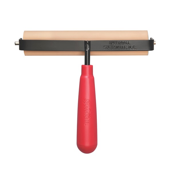 Speedball Deluxe Soft Rubber Brayer - 40/42 Durometer Roller With Heavy Duty Steel Frame – 6 Inches