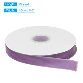 sourcing map Velvet Ribbon 5/8 Inch x 10 Yard Single Face Spool Silky Velvet Fabric for Bouquets DIY Crafts Gift Wrapping Wedding Party Purple