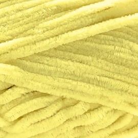 Sensy Velvet Slim Yarn for Crocheting, Baby Blanket Yarn, Chenille Yarn, Amigurumi Yarn, 3.5 oz, 218 Yards, Gauge 3 Light (Yellow)