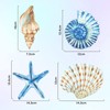 Yookeer 4 Pcs Beach Wall Decor Seashell Starfish Bathroom Rustic