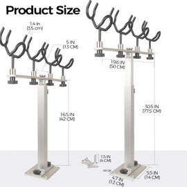 Mojiate Aluminum Crappie Fishing Rod Holder - Spider Rigging for Crappie, Sure Grip Pole Catfish Rod Holder for Saltwater Fishing Boats, Yachts & Ships(Silver)