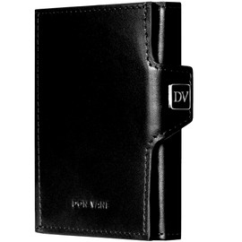 DON VANE Elite Pocket Slim Wallet with Coin Compartment Leather Wallet with RFID Protection Mini Wallet for Men Women Cards Wallet Small Card Holder Credit Card Holder, black, Elegant look in compact
